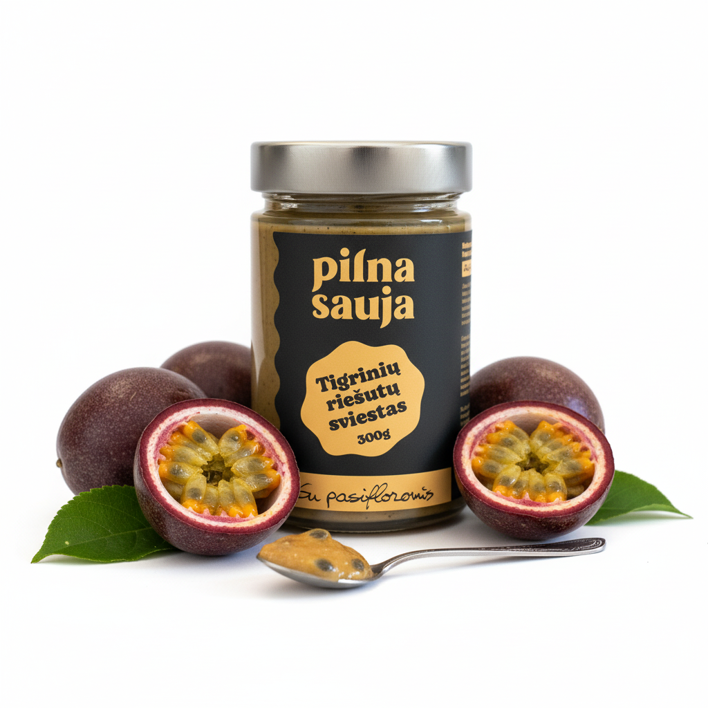 Tigrinių riešutų sviestas su pasifloromis
