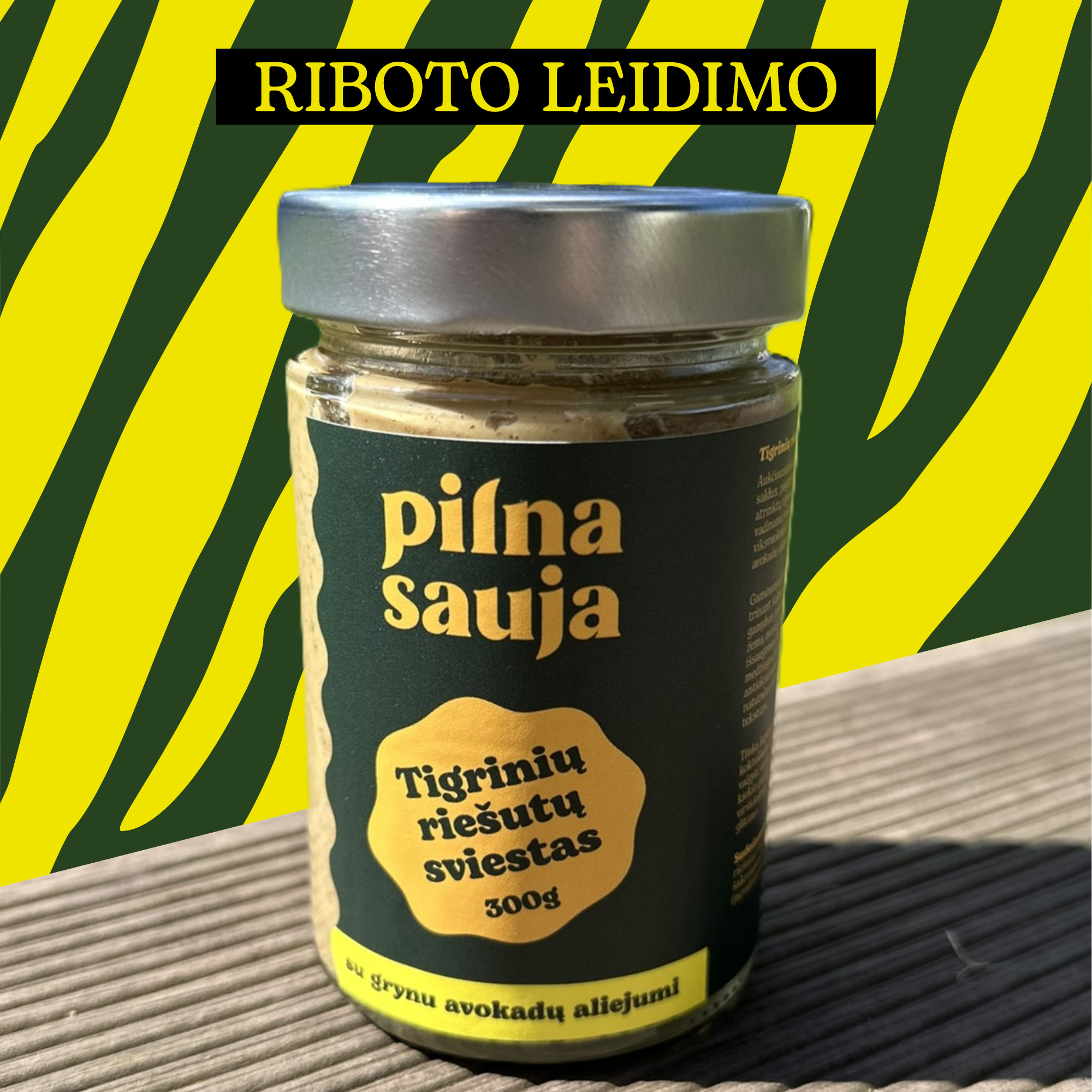 Tigrinių riešutų sviestas su avokadų aliejumi