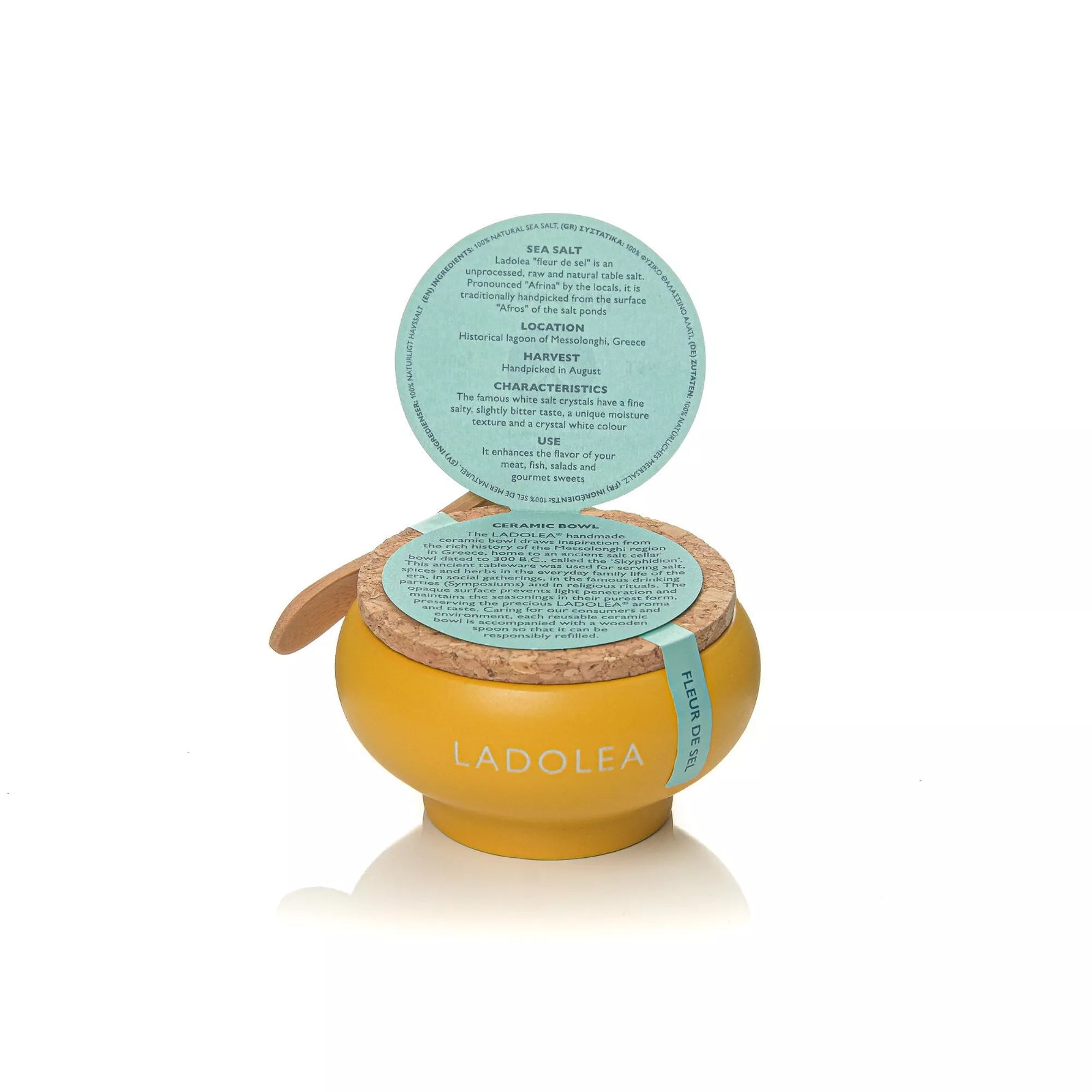 LADOLEA Fleur de Sel jūros druska + keramikinis indelis