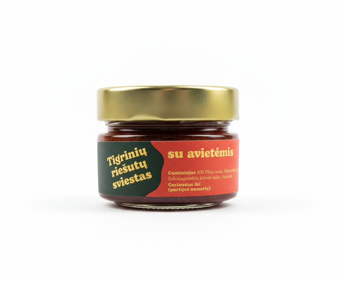 Tigrinių riešutų sviestas su avietėmis