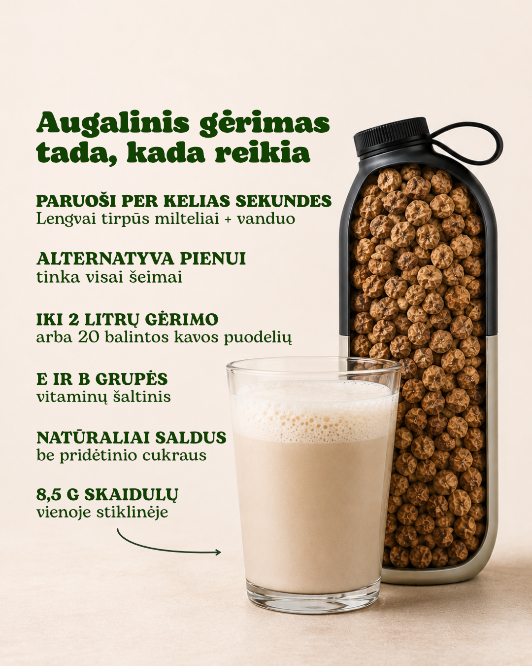Greitai paruošiama Horchata. Skaidulų gėrimas