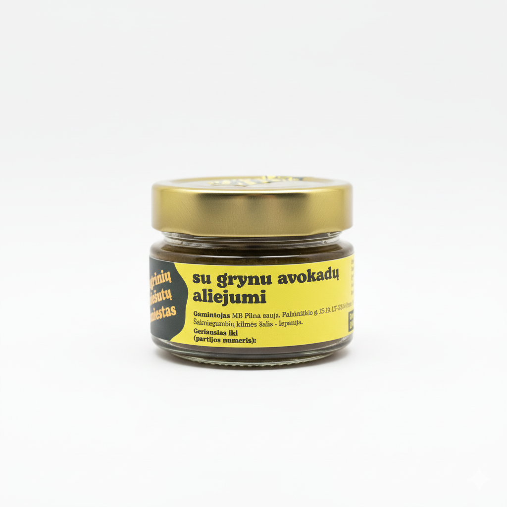 Tigrinių riešutų sviestas su avokadų aliejumi