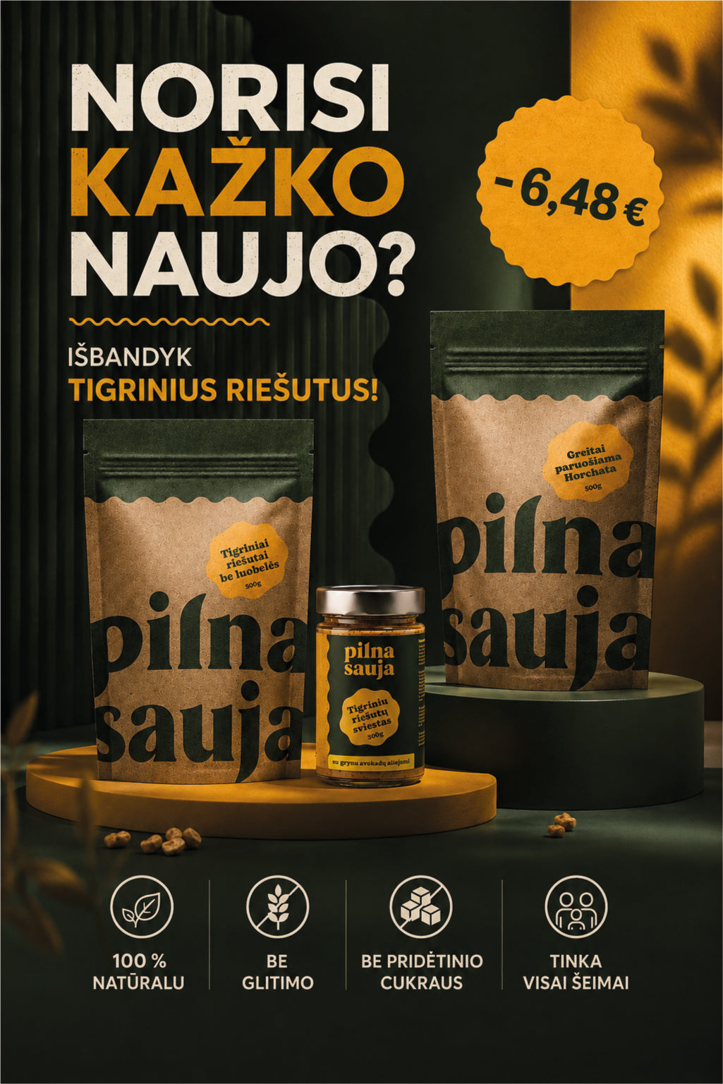 Pažintinis tigrinių riešutų rinkinys